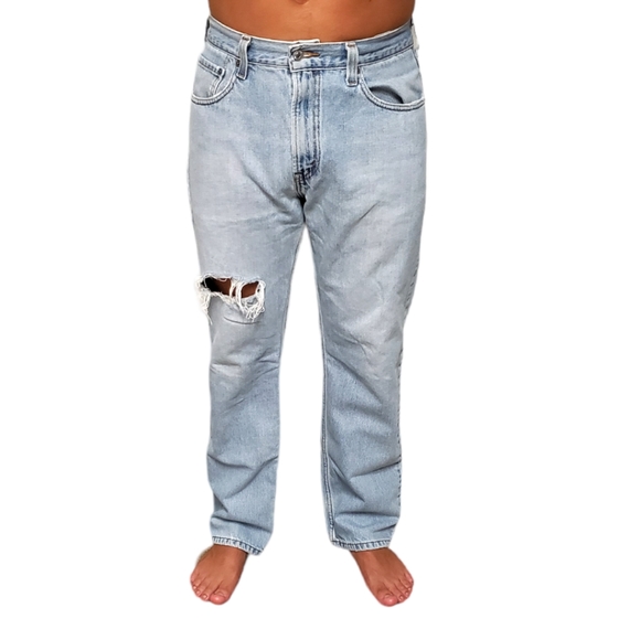 Levi's Vtg 90'S 505 Straight Leg Light Wash Men's Jean's Sz:34x32 (Rare Red Tab) - Picture 3 of 16